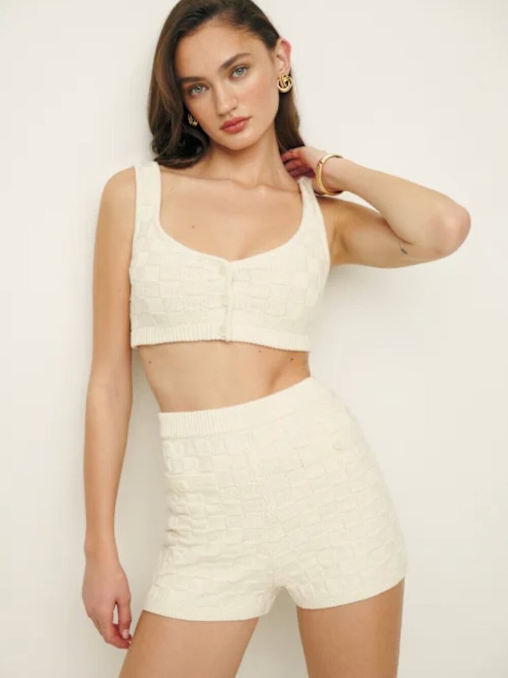 Reformation Penny Sweater Set Gossamer - Size XS